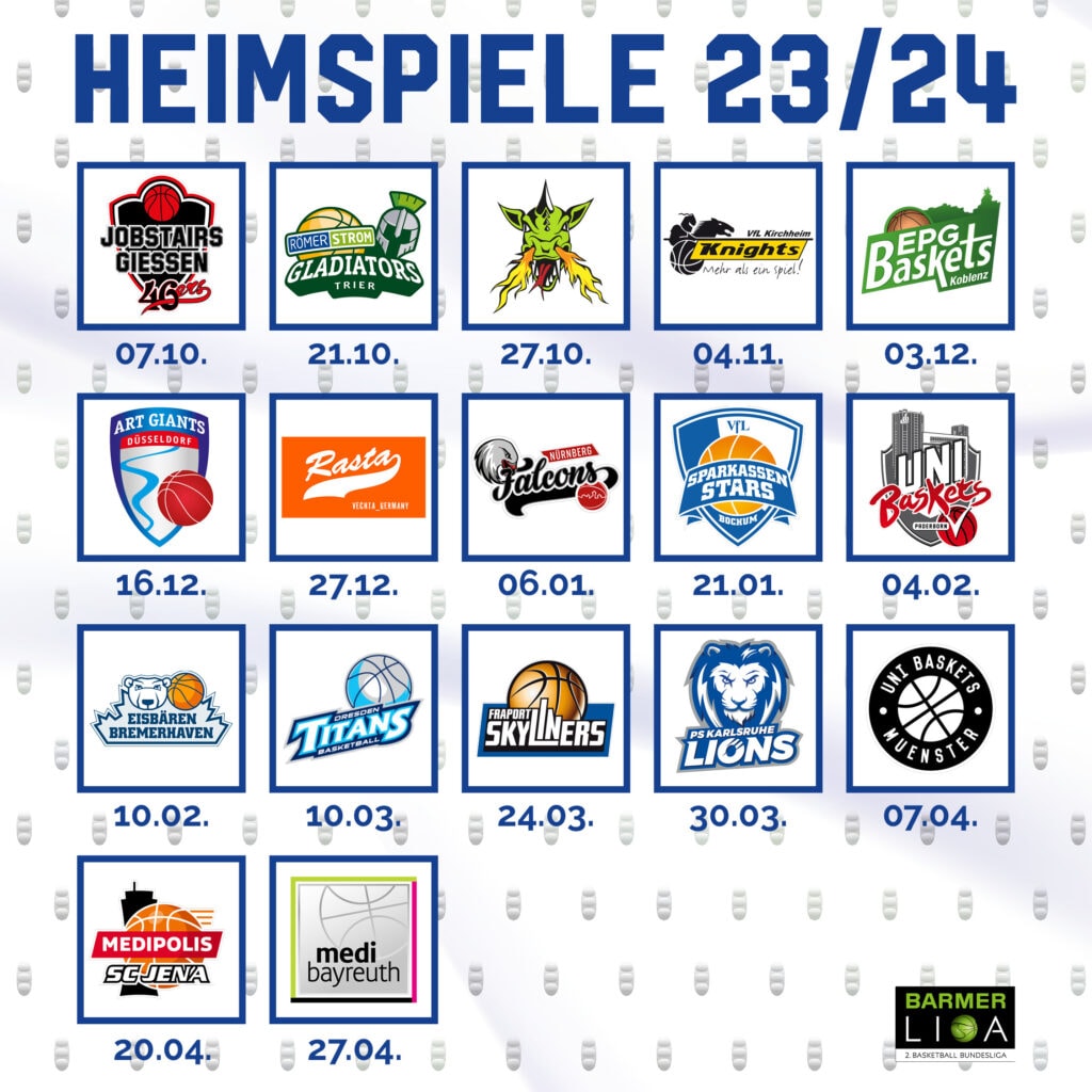 Spielplan 2023/2024 Phoenix die neue Saison! Basketball Hagen