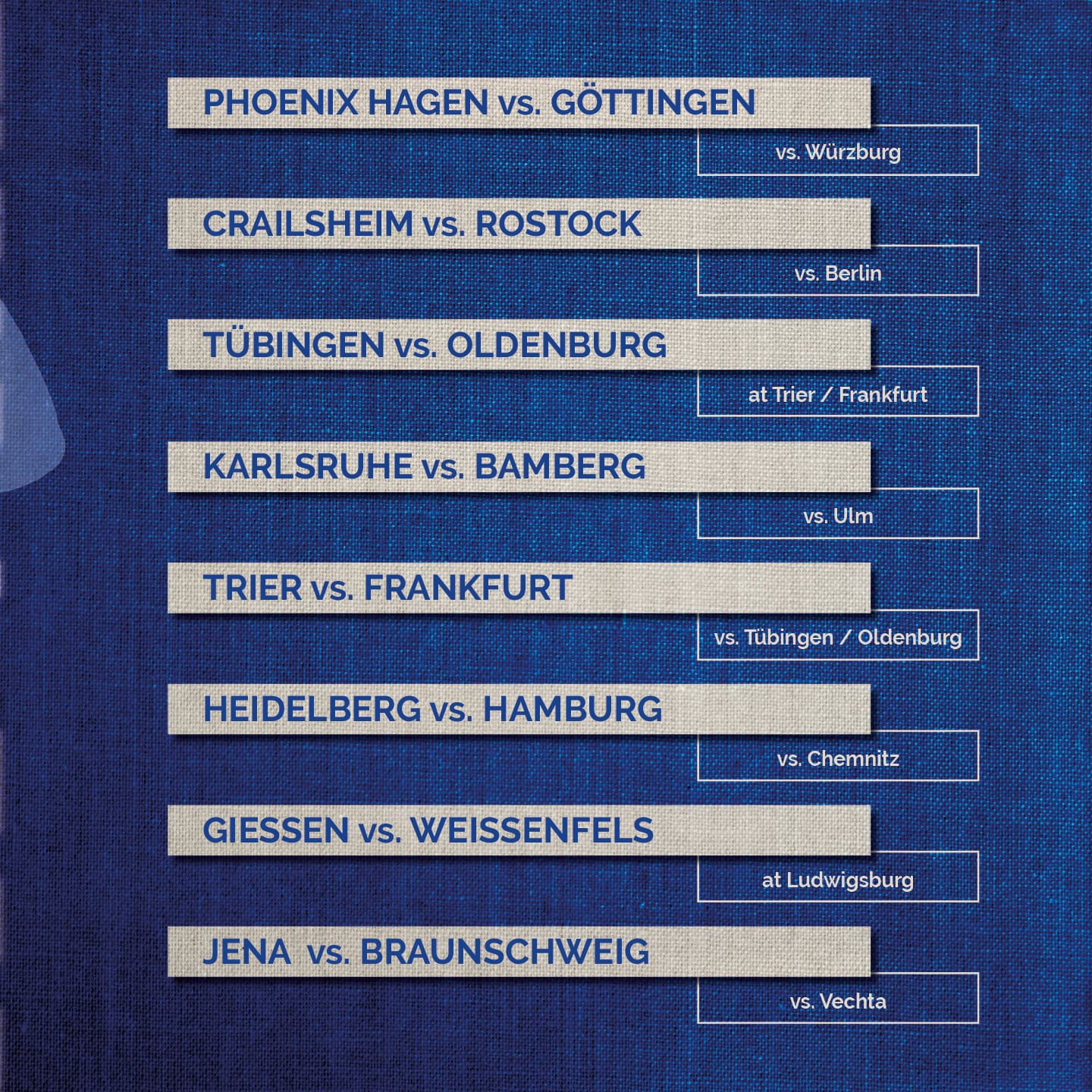 Pokal 1zu1 02 Matchups